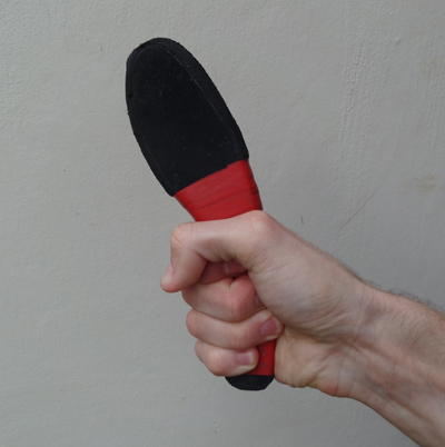 Foam training knife in hand