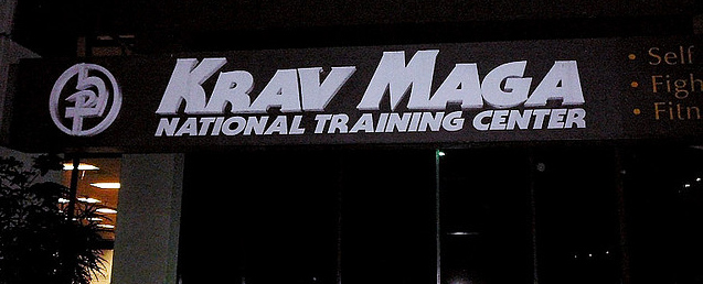 Krav Maga Moves - Big sign board outside Krav training centre