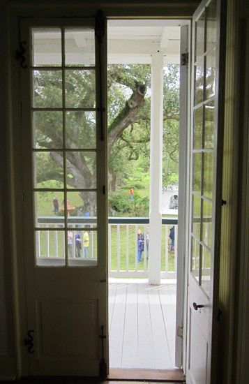 Door with glass panels - not good for security