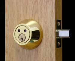 A lovely example of a deadbolt door lock
