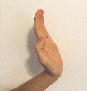 Palm strike - close up of hand position